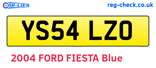 YS54LZO are the vehicle registration plates.