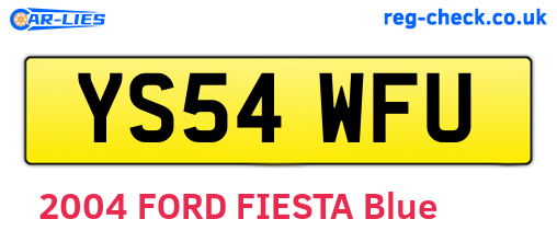 YS54WFU are the vehicle registration plates.