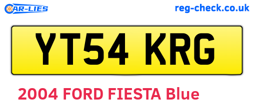 YT54KRG are the vehicle registration plates.