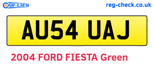 AU54UAJ are the vehicle registration plates.