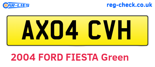 AX04CVH are the vehicle registration plates.