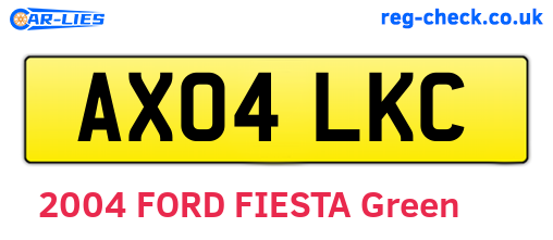 AX04LKC are the vehicle registration plates.