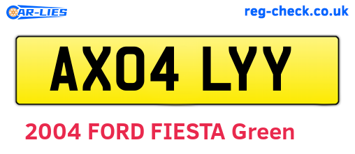 AX04LYY are the vehicle registration plates.