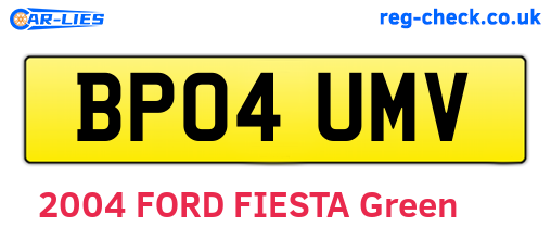 BP04UMV are the vehicle registration plates.