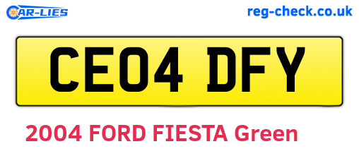 CE04DFY are the vehicle registration plates.