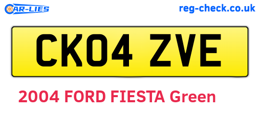 CK04ZVE are the vehicle registration plates.