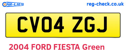 CV04ZGJ are the vehicle registration plates.