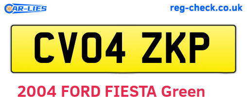 CV04ZKP are the vehicle registration plates.