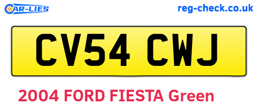 CV54CWJ are the vehicle registration plates.