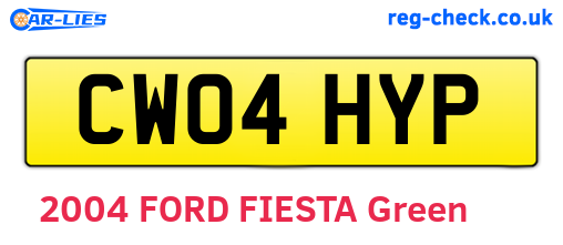 CW04HYP are the vehicle registration plates.
