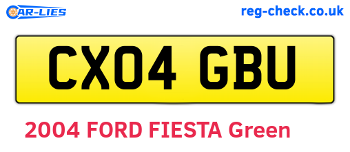 CX04GBU are the vehicle registration plates.