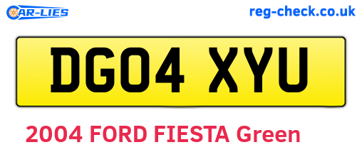DG04XYU are the vehicle registration plates.