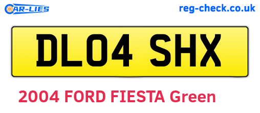 DL04SHX are the vehicle registration plates.