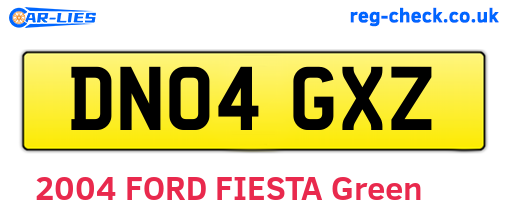 DN04GXZ are the vehicle registration plates.