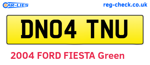 DN04TNU are the vehicle registration plates.