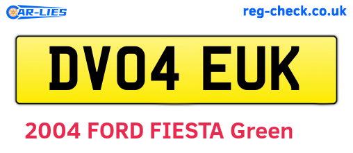 DV04EUK are the vehicle registration plates.