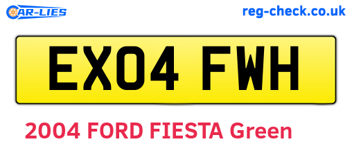EX04FWH are the vehicle registration plates.