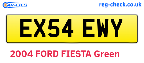 EX54EWY are the vehicle registration plates.