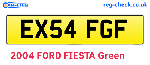 EX54FGF are the vehicle registration plates.