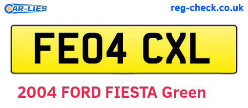 FE04CXL are the vehicle registration plates.