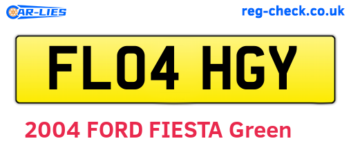 FL04HGY are the vehicle registration plates.