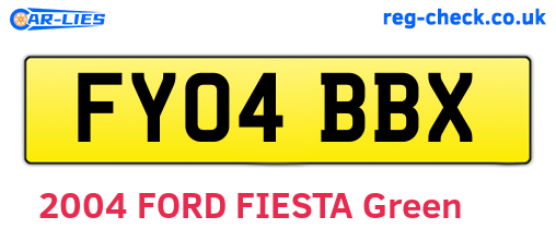 FY04BBX are the vehicle registration plates.