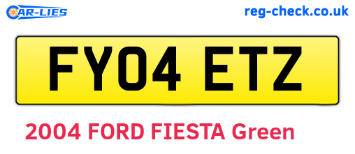 FY04ETZ are the vehicle registration plates.