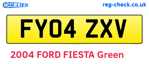 FY04ZXV are the vehicle registration plates.