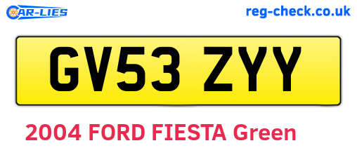 GV53ZYY are the vehicle registration plates.