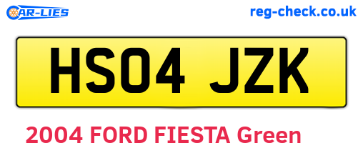 HS04JZK are the vehicle registration plates.