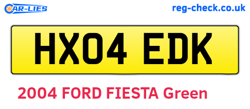 HX04EDK are the vehicle registration plates.