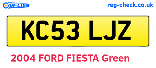 KC53LJZ are the vehicle registration plates.