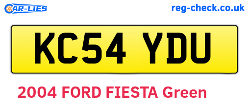 KC54YDU are the vehicle registration plates.