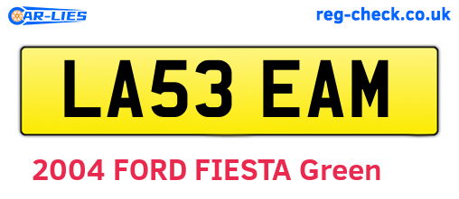 LA53EAM are the vehicle registration plates.