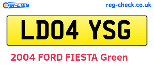 LD04YSG are the vehicle registration plates.