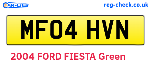MF04HVN are the vehicle registration plates.