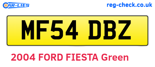 MF54DBZ are the vehicle registration plates.