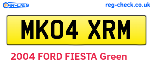 MK04XRM are the vehicle registration plates.
