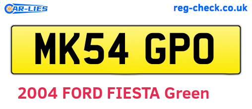 MK54GPO are the vehicle registration plates.