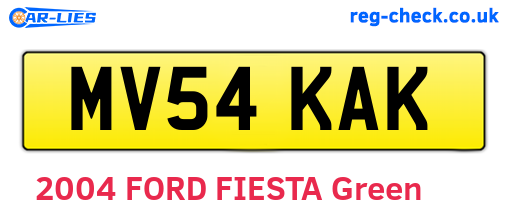 MV54KAK are the vehicle registration plates.