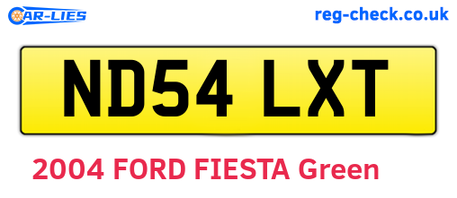 ND54LXT are the vehicle registration plates.