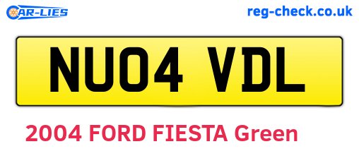 NU04VDL are the vehicle registration plates.