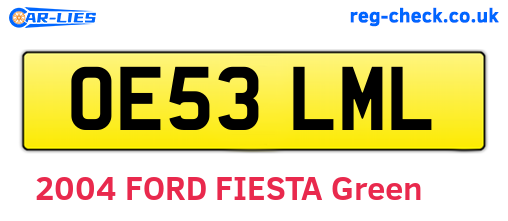 OE53LML are the vehicle registration plates.