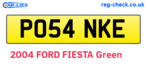PO54NKE are the vehicle registration plates.
