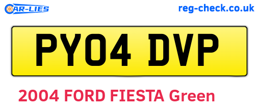 PY04DVP are the vehicle registration plates.