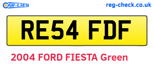 RE54FDF are the vehicle registration plates.