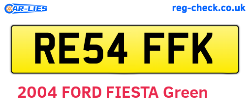 RE54FFK are the vehicle registration plates.