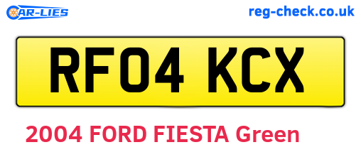 RF04KCX are the vehicle registration plates.