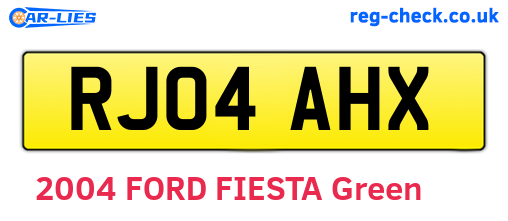 RJ04AHX are the vehicle registration plates.