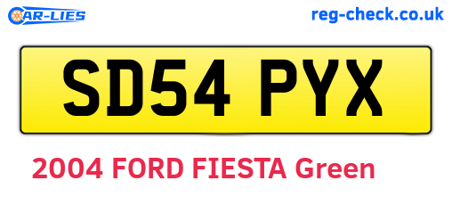 SD54PYX are the vehicle registration plates.